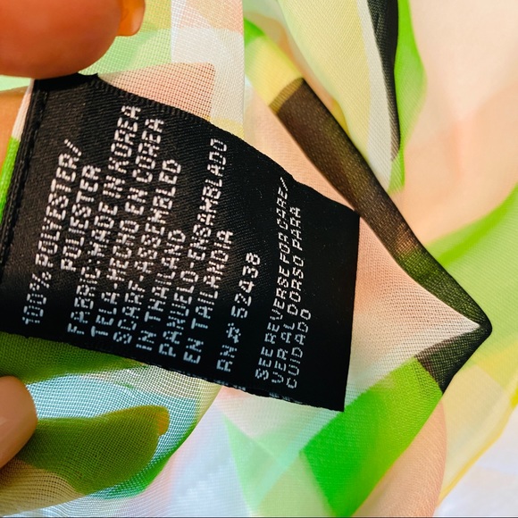 Vintage Sheer Multicolor Abstract Print Versatile Wear Scarf - Picture 14 of 15